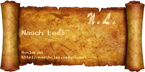 Nasch Leó névjegykártya